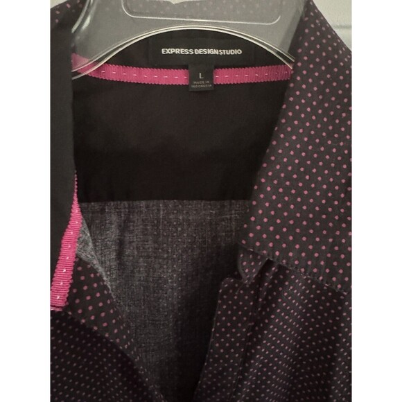 Express Design Studio Blouse Women's‎ Size Large Button Up Polka Dot NWOT - Picture 2 of 10